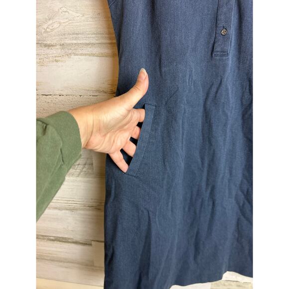 J. McLaughlin size 4 blue sleeveless collar 3/4 button down shift dress pocket - Picture 5 of 5